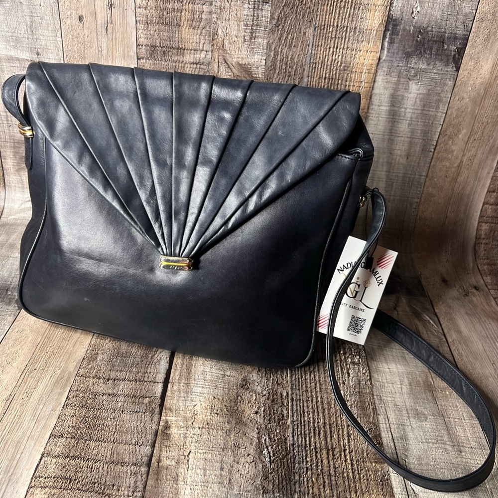 Ungaro Paris vintage Elegant dark blue Women's crossbody Bag - Picture 2 of 16